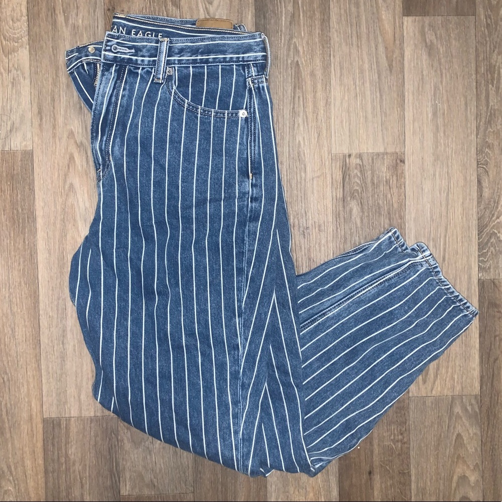 American Eagle Striped Mom Jeans